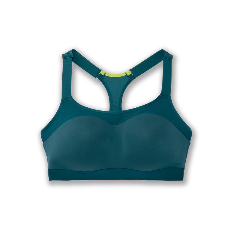 Brooks Dare Racerback - Womens Running Bra - Deep Sea Blue/Lime/Darkcyan (60248SLKR)